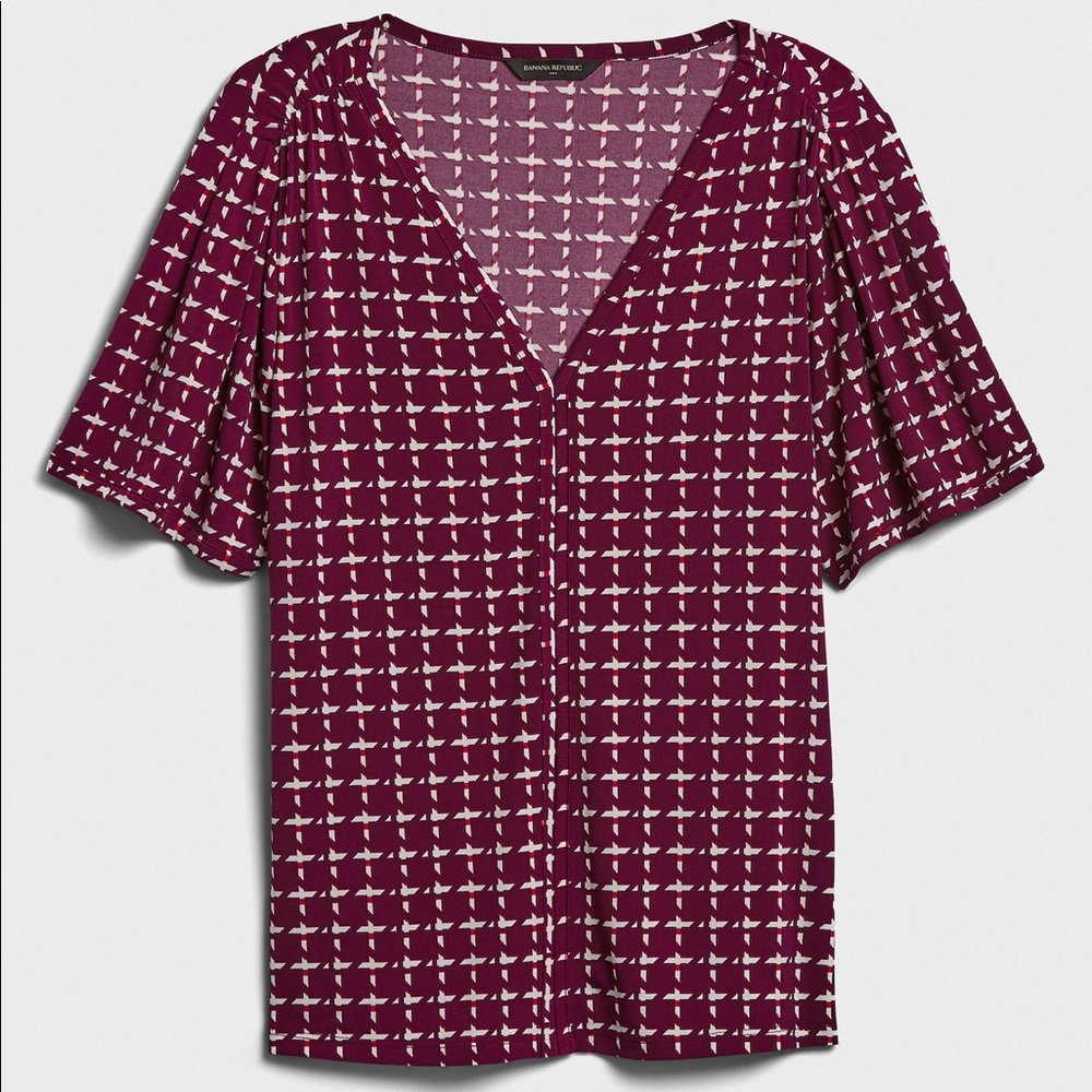 Matte Jersey Gathered-Shoulder Top